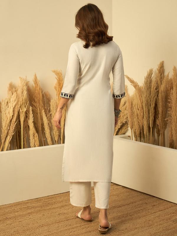 VP 9867 W Women’s Pure Cotton Kurta Pent Sets with Thread Embroidery Work | 2pcs Kurta Set